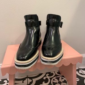 Zara Basic Cut out heel wingtip platforms